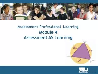 Assessment Professional Learning Module 4: Assessment AS Learning