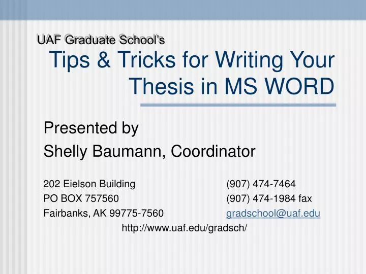 tips tricks for writing your thesis in ms word