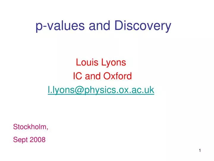 p values and discovery