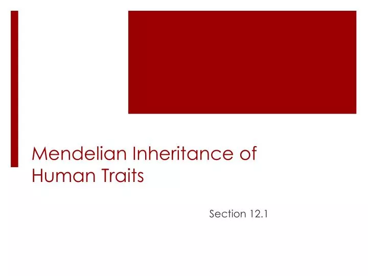 mendelian inheritance of human traits
