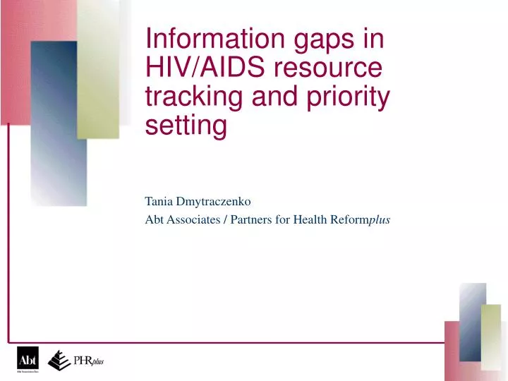 information gaps in hiv aids resource tracking and priority setting