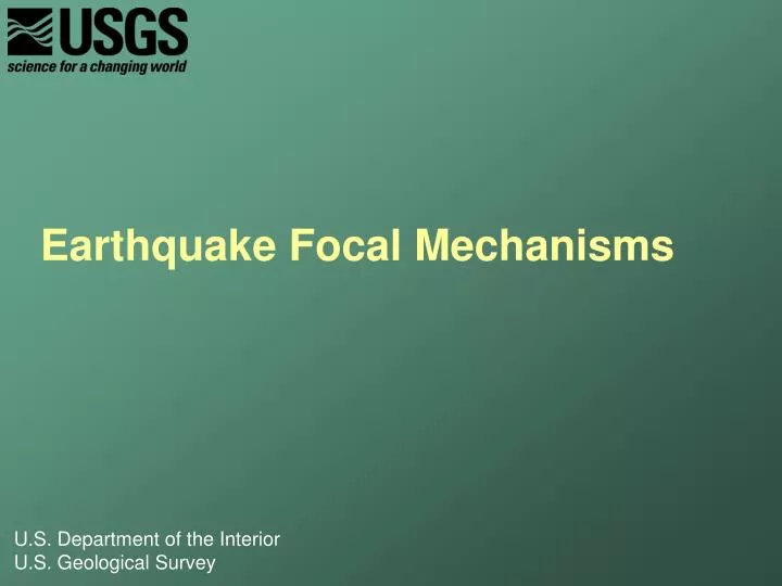 earthquake focal mechanisms
