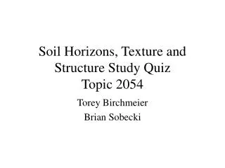 Soil Horizons, Texture and Structure Study Quiz Topic 2054