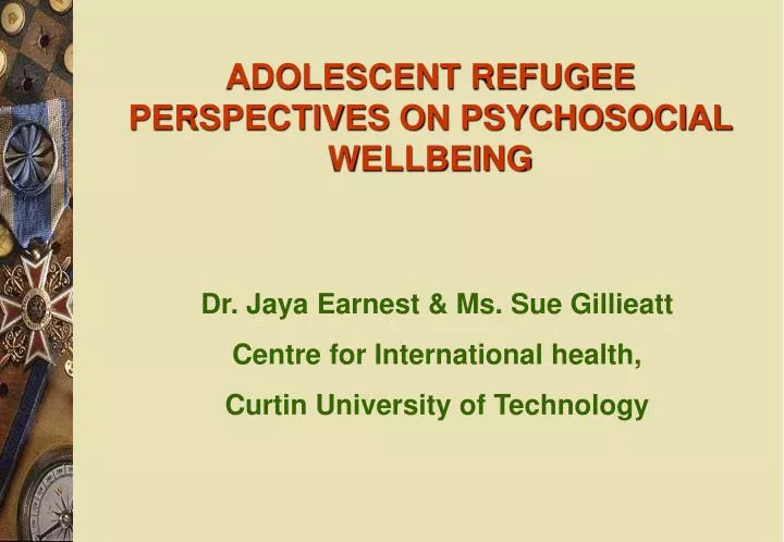 adolescent refugee perspectives on psychosocial wellbeing