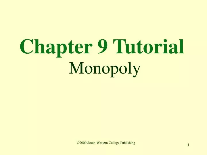 chapter 9 tutorial monopoly