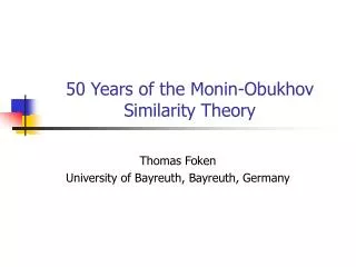 50 Years of the Monin-Obukhov Similarity Theory