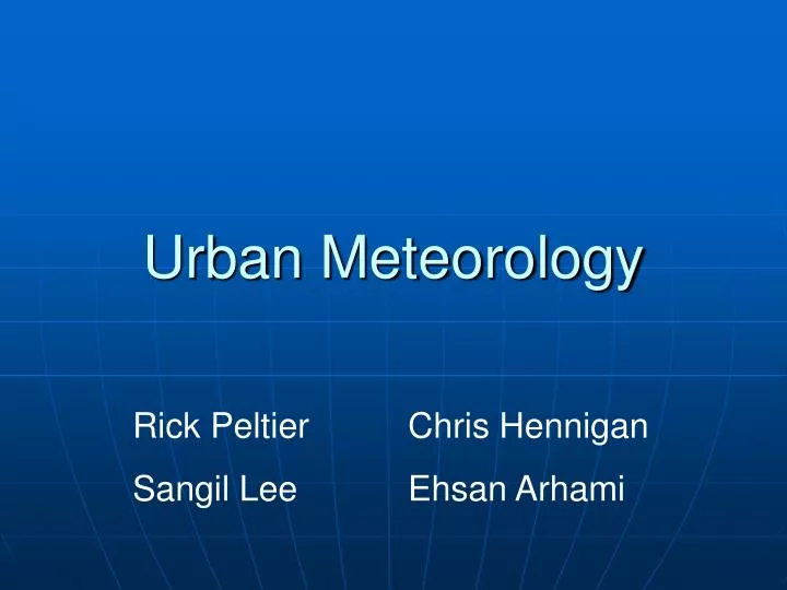 urban meteorology
