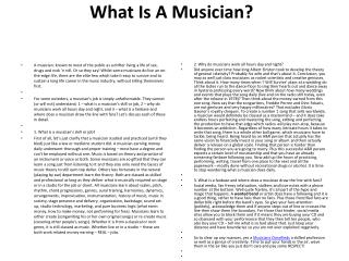 What Is A Musician?