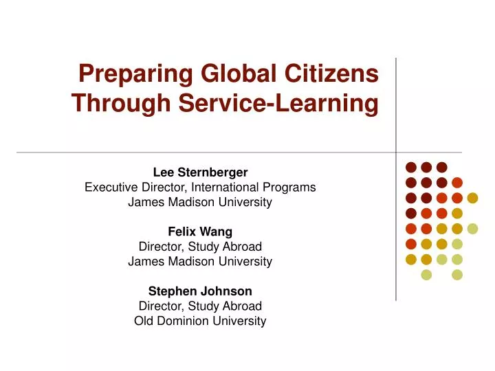 preparing global citizens through service learning
