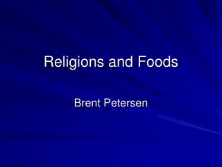 Religions and Foods