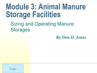 Module 3: Animal Manure Storage Facilities