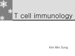T cell immunology