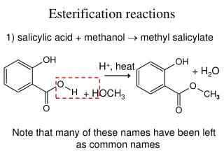 Esterification reactions