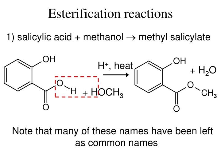 esterification reactions