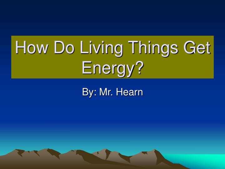 how do living things get energy