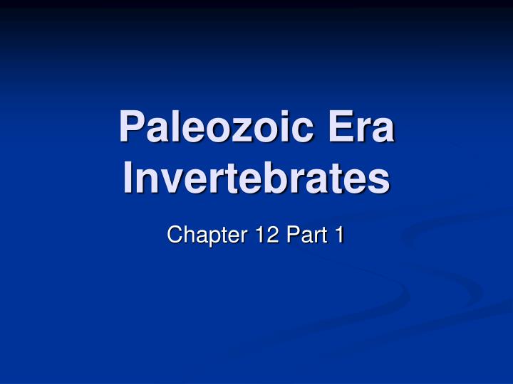 paleozoic era invertebrates