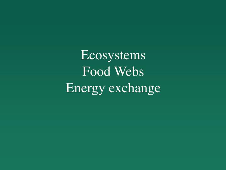ecosystems food webs energy exchange