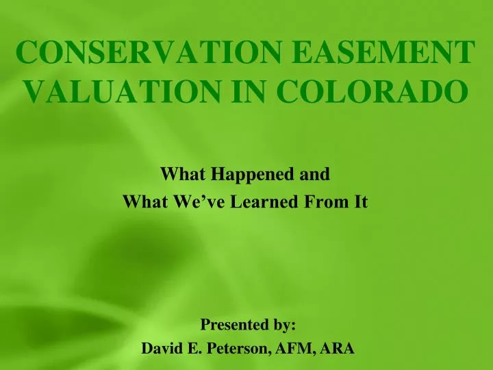 conservation easement valuation in colorado