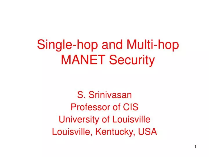 single hop and multi hop manet security