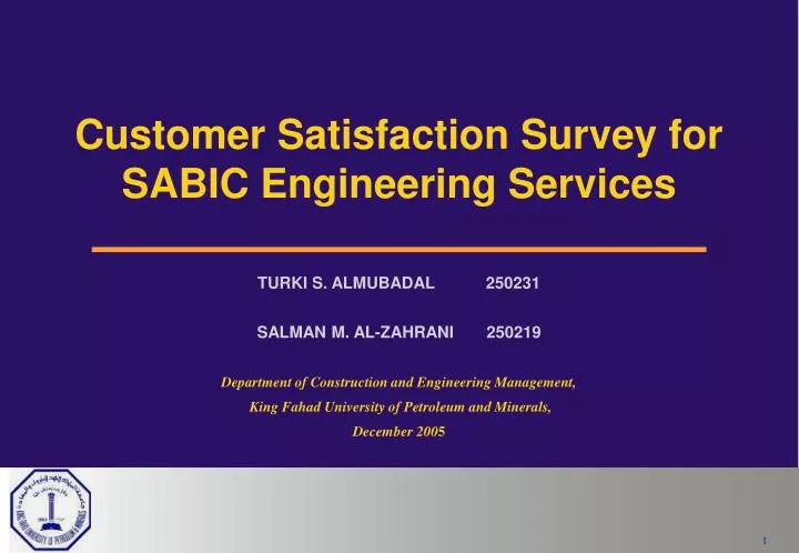 customer satisfaction survey for sabic engineering services