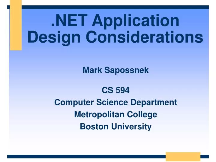 net application design considerations