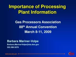 Importance of Processing Plant Information