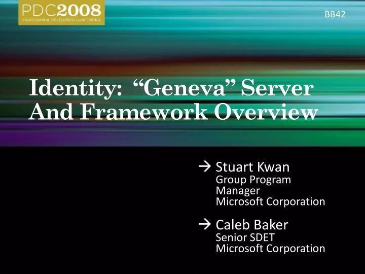 identity geneva server and framework overview