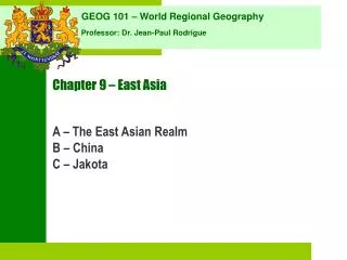 Chapter 9 – East Asia