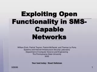 Exploiting Open Functionality in SMS-Capable Networks