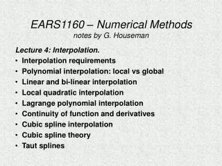 EARS1160 – Numerical Methods notes by G. Houseman
