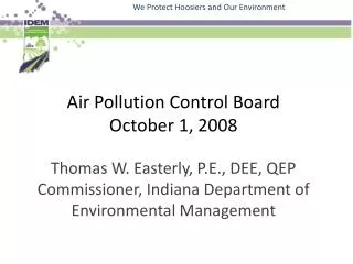 Air Pollution Control Board October 1, 2008