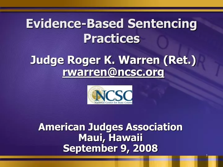 evidence based sentencing practices