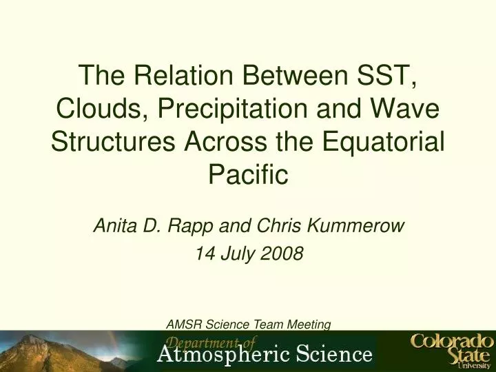 the relation between sst clouds precipitation and wave structures across the equatorial pacific