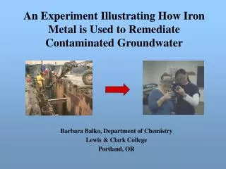An Experiment Illustrating How Iron Metal is Used to Remediate Contaminated Groundwater