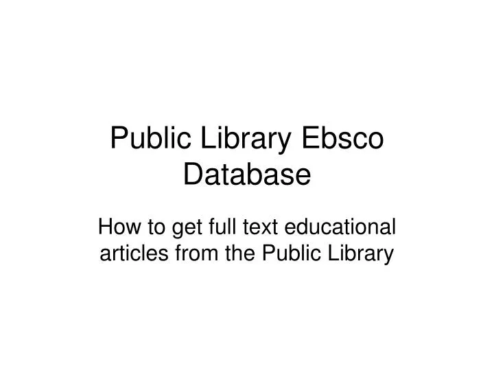 public library ebsco database