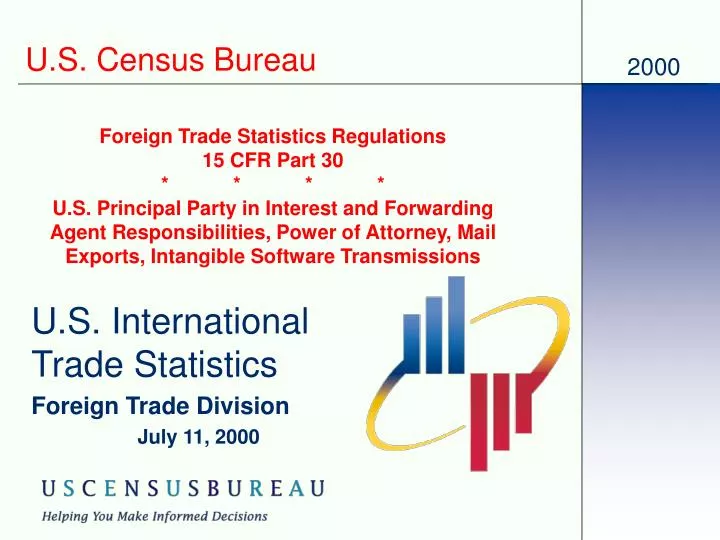 u s international trade statistics foreign trade division july 11 2000