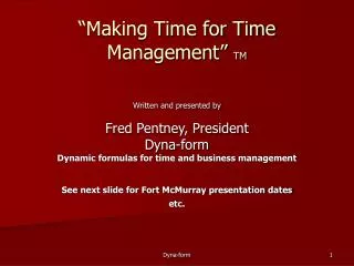 “Making Time for Time Management” TM