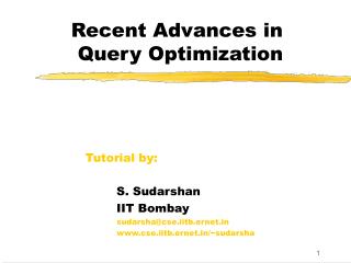 Recent Advances in Query Optimization