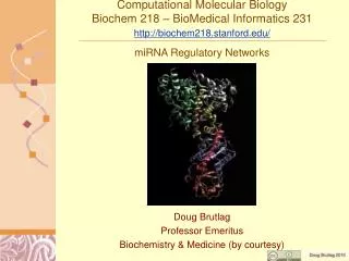 Computational Molecular Biology Biochem 218 – BioMedical Informatics 231 biochem218.stanford/