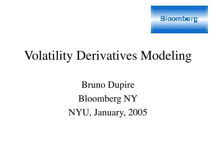 volatility derivatives modeling