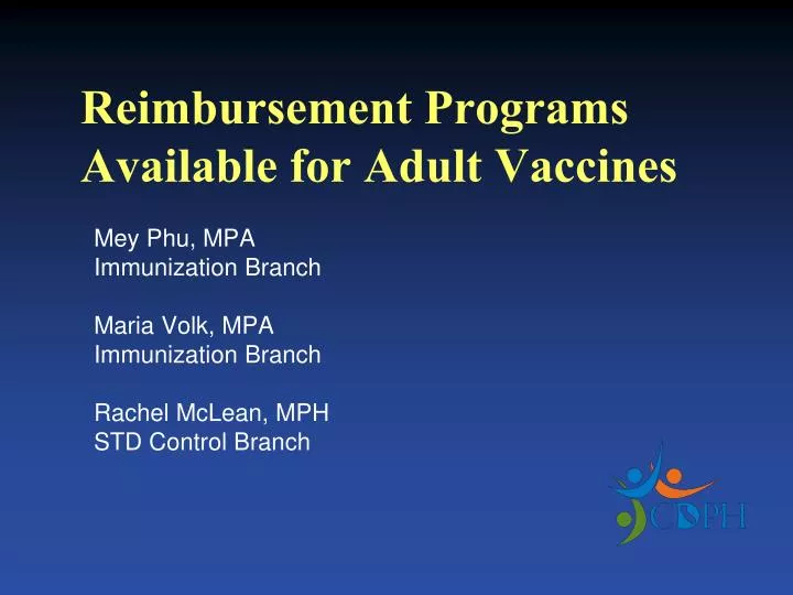 reimbursement programs available for adult vaccines