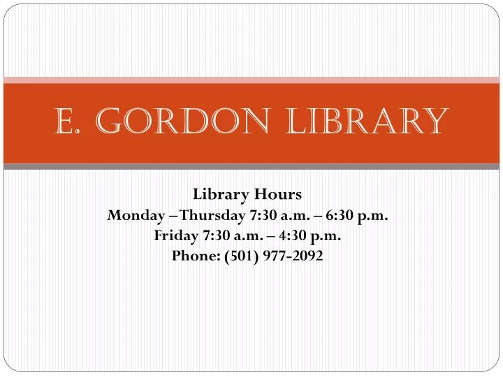 e gordon library