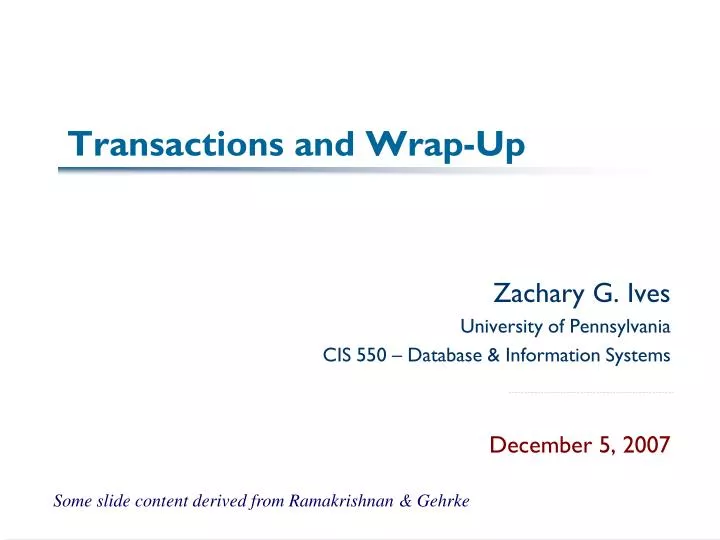 transactions and wrap up