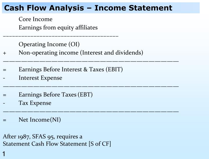 cash flow analysis income statement