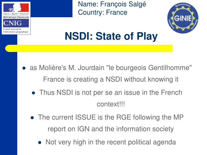 nsdi state of play