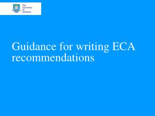 Guidance for writing ECA recommendations