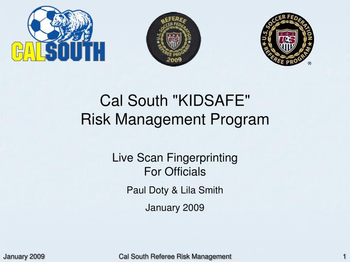 cal south kidsafe risk management program