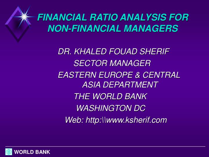 financial ratio analysis for non financial managers