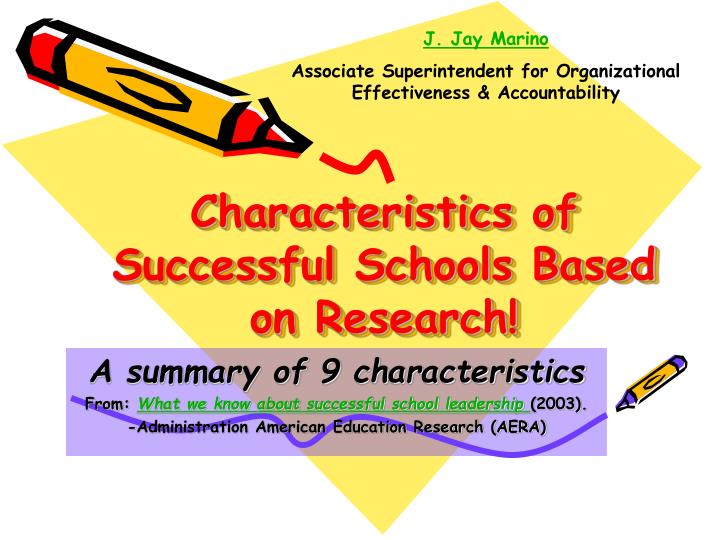 characteristics of successful schools based on research