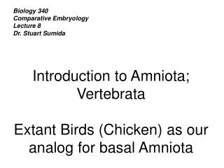 Biology 340 Comparative Embryology Lecture 8 Dr. Stuart Sumida